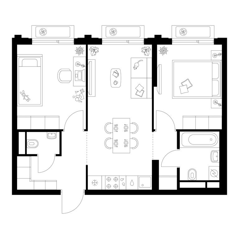 2-BD Apartment Sale, 50.6 sq. m. at Altufevskoe 53, Алтуфьевское шоссе, 53с11, Москва, Россия #1 2-BD Apartment Sale, 50.6 sq. m. at Altufevskoe 53, Алтуфьевское шоссе, 53с11, Москва, Россия #1
