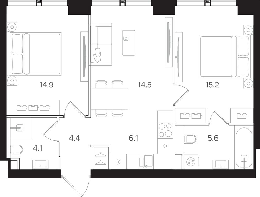 2-BD Apartment Sale, 64.8平方米 at Mangazeya na Tulskoy, Bolshaya Tulskaya Street, Moscow, Russia #1 2-BD Apartment Sale, 64.8平方米 at Mangazeya na Tulskoy, Bolshaya Tulskaya Street, Moscow, Russia #1