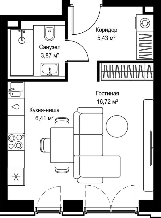 Apartment Sale, 32.43平方米 at Seliger City, Ilmenskiy Drive, 14к3, Moscow, Russia #2