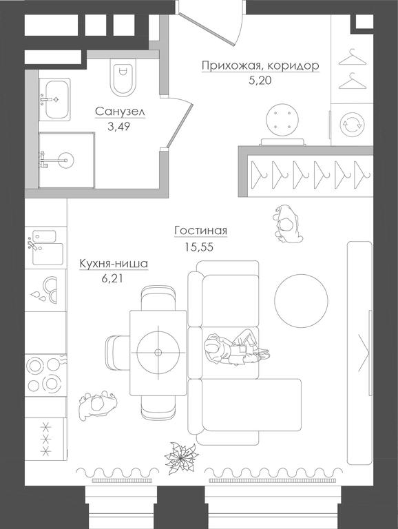 Apartment Sale, 32.43平方米 at Seliger City, Ilmenskiy Drive, 14к3, Moscow, Russia #1
