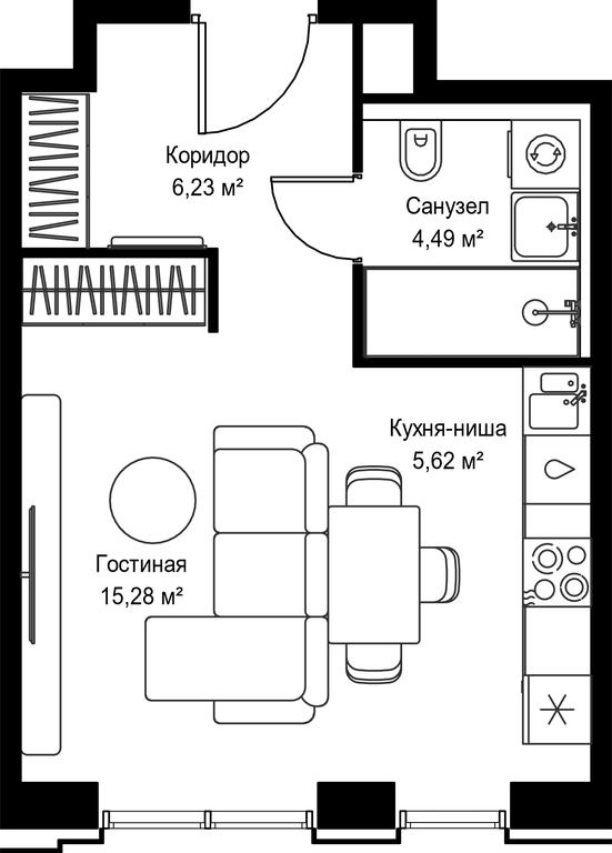 Apartment Sale, 31.62平方米 at Seliger City, Ilmenskiy Drive, 14к3, Moscow, Russia #2 Apartment Sale, 31.62平方米 at Seliger City, Ilmenskiy Drive, 14к3, Moscow, Russia #2