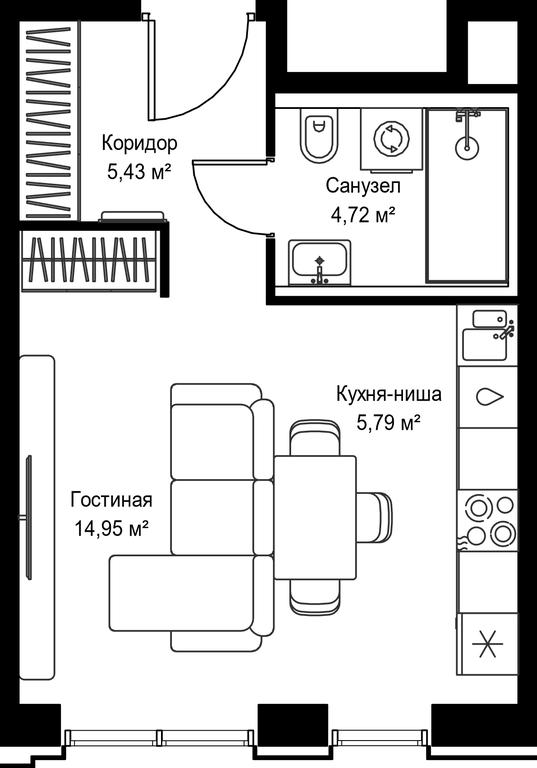 Apartment Sale, 30.89平方米 at Seliger City, Ilmenskiy Drive, 14к3, Moscow, Russia #2