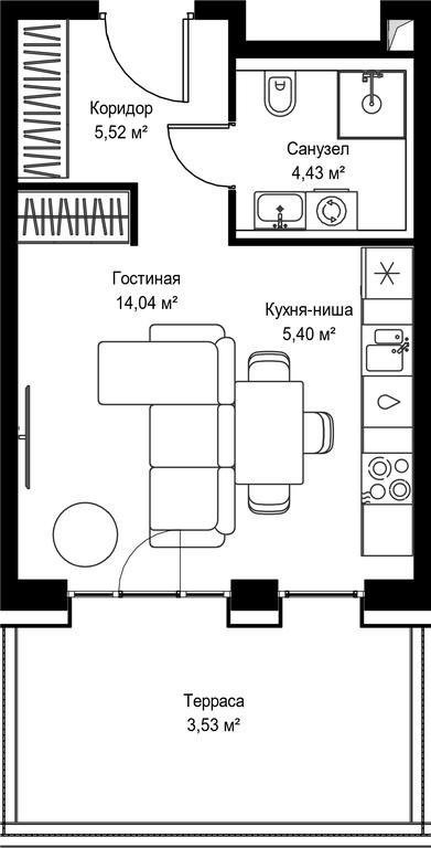 Apartment Sale, 32.92 sq. m. at Seliger City, Ilmenskiy Drive, 14к3, Moscow, Russia #2