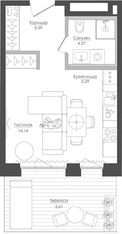 Apartment Sale, 32.92 sq. m. at Seliger City, Ilmenskiy Drive, 14к3, Moscow, Russia #1