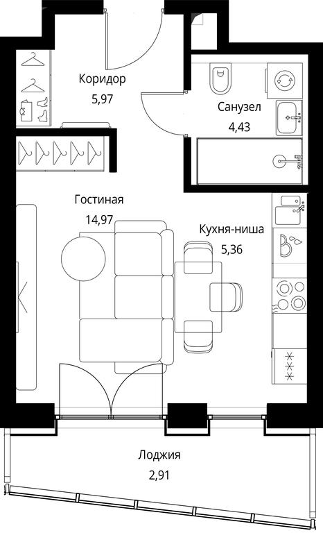 Apartment Sale, 34.64平方米 at Seliger City, Ilmenskiy Drive, 14к3, Moscow, Russia #1 Apartment Sale, 34.64平方米 at Seliger City, Ilmenskiy Drive, 14к3, Moscow, Russia #1