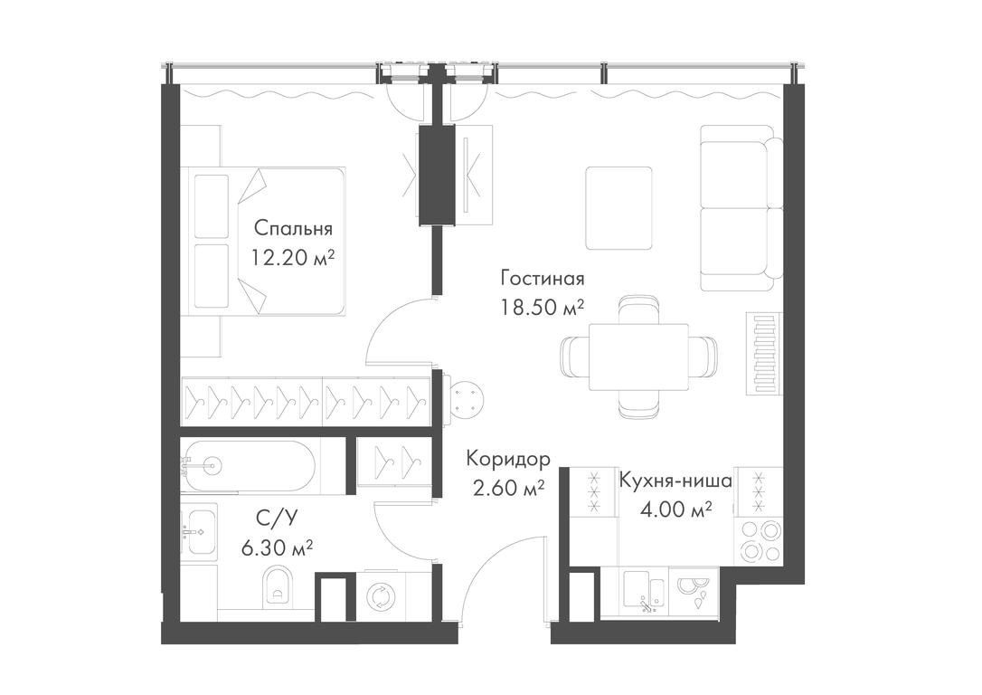 1-BD Apartment Sale, 43.6 sq. m. at Slava, Leningradskiy Avenue, 8с10, Moscow, Russia #1 1-BD Apartment Sale, 43.6 sq. m. at Slava, Leningradskiy Avenue, 8с10, Moscow, Russia #1