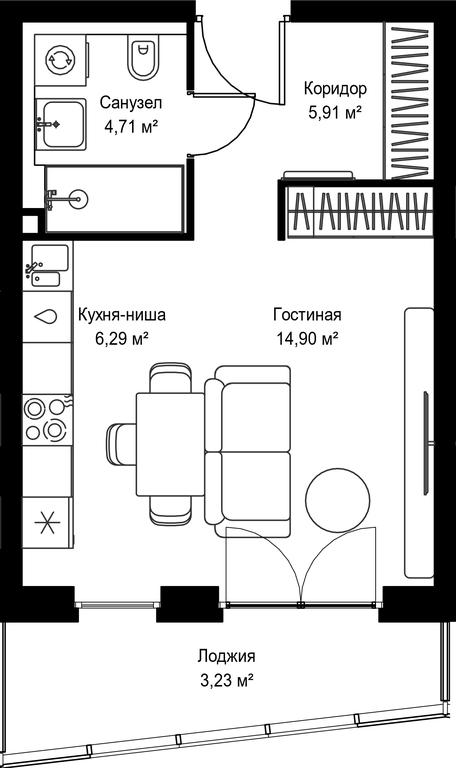 Apartment Sale, 35.04平方米 at Seliger City, Ilmenskiy Drive, 14к3, Moscow, Russia #2 Apartment Sale, 35.04平方米 at Seliger City, Ilmenskiy Drive, 14к3, Moscow, Russia #2
