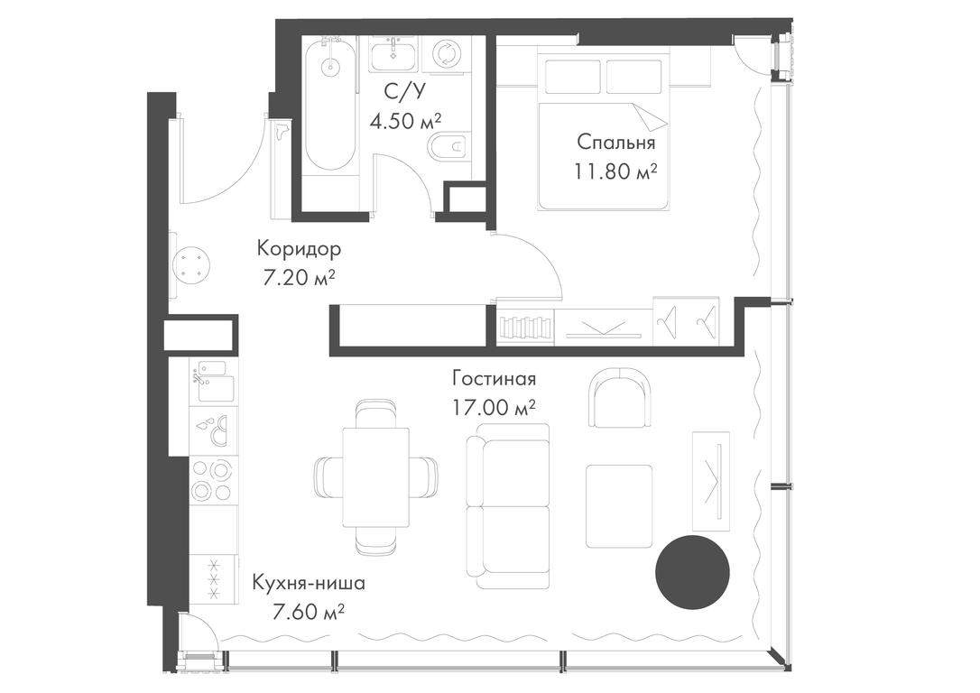 1-BD Apartment Sale, 48.1 sq. m. at Slava, Leningradskiy Avenue, 8с10, Moscow, Russia #1 1-BD Apartment Sale, 48.1 sq. m. at Slava, Leningradskiy Avenue, 8с10, Moscow, Russia #1