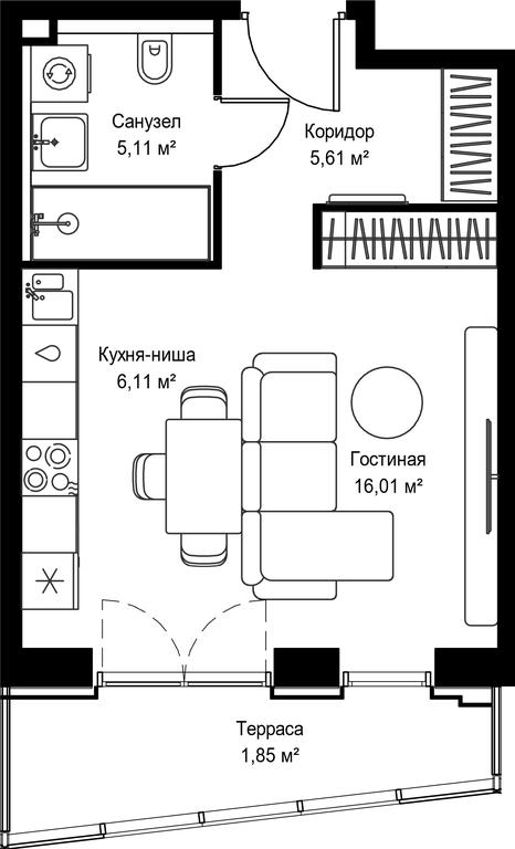 Apartment Sale, 34.69平方米 at Seliger City, Ilmenskiy Drive, 14к3, Moscow, Russia #2 Apartment Sale, 34.69平方米 at Seliger City, Ilmenskiy Drive, 14к3, Moscow, Russia #2