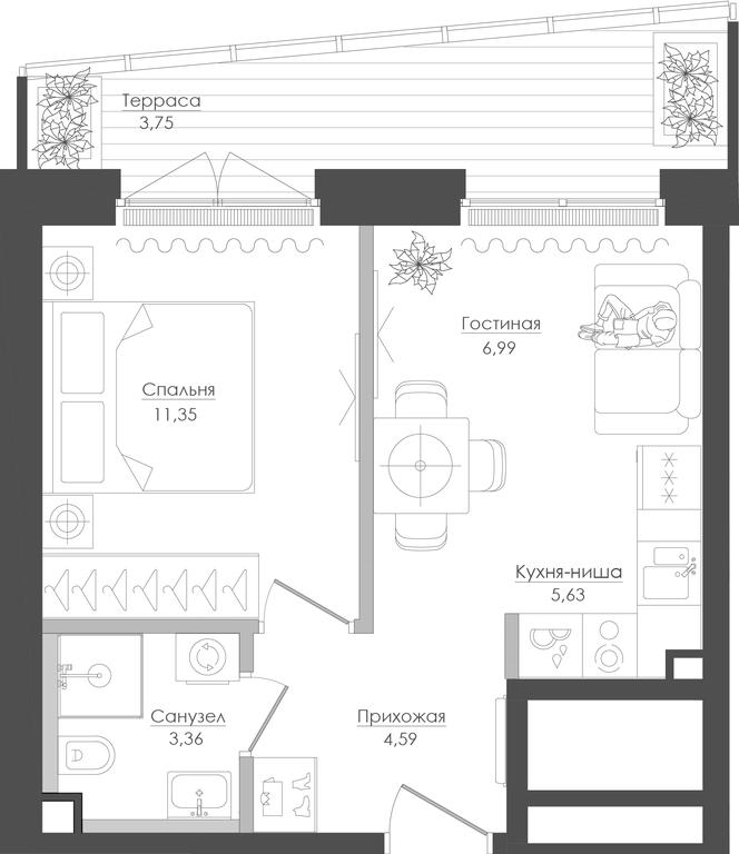 1-BD Apartment Sale, 36.83 sq. m. at Seliger City, Ilmenskiy Drive, 14к3, Moscow, Russia #1 1-BD Apartment Sale, 36.83 sq. m. at Seliger City, Ilmenskiy Drive, 14к3, Moscow, Russia #1