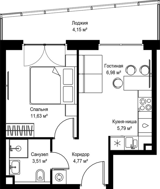 1-BD Apartment Sale, 36.83 sq. m. at Seliger City, Ilmenskiy Drive, 14к3, Moscow, Russia #2 1-BD Apartment Sale, 36.83 sq. m. at Seliger City, Ilmenskiy Drive, 14к3, Moscow, Russia #2