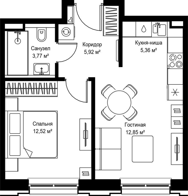 1-BD Apartment Sale, 40.42 sq. m. at Seliger City, Ilmenskiy Drive, 14к3, Moscow, Russia #2 1-BD Apartment Sale, 40.42 sq. m. at Seliger City, Ilmenskiy Drive, 14к3, Moscow, Russia #2