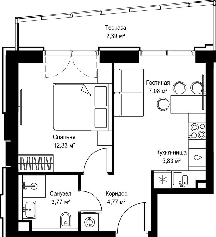 1-BD Apartment Sale, 36.17平方米 at Seliger City, Ilmenskiy Drive, 14к3, Moscow, Russia #2 1-BD Apartment Sale, 36.17平方米 at Seliger City, Ilmenskiy Drive, 14к3, Moscow, Russia #2