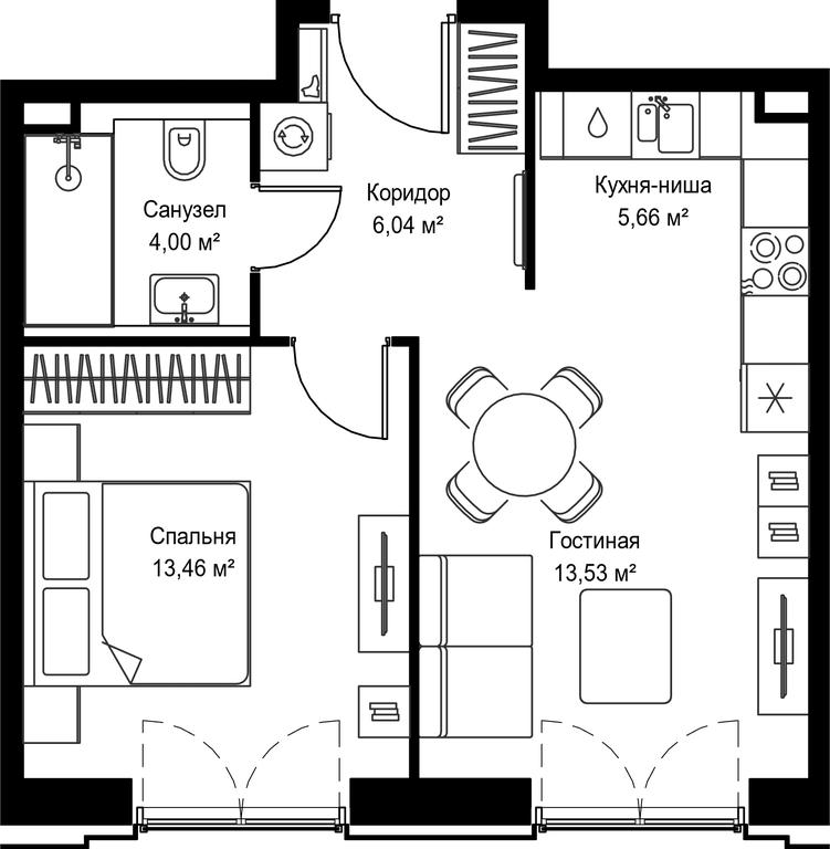 1-BD Apartment Sale, 42.69平方米 at Seliger City, Ilmenskiy Drive, 14к3, Moscow, Russia #2 1-BD Apartment Sale, 42.69平方米 at Seliger City, Ilmenskiy Drive, 14к3, Moscow, Russia #2