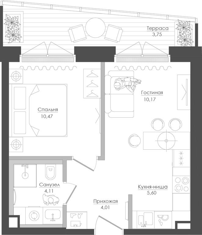 1-BD Apartment Sale, 39.43 sq. m. at Seliger City, Ilmenskiy Drive, 14к3, Moscow, Russia #1