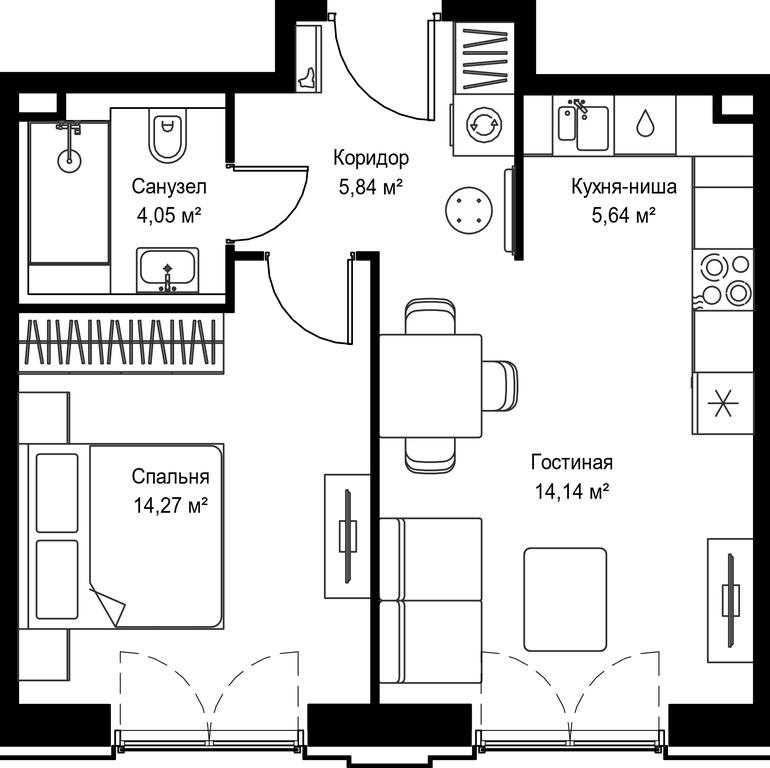 1-BD Apartment Sale, 43.94 sq. m. at Seliger City, Ilmenskiy Drive, 14к3, Moscow, Russia #2 1-BD Apartment Sale, 43.94 sq. m. at Seliger City, Ilmenskiy Drive, 14к3, Moscow, Russia #2