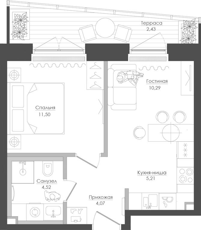 1-BD Apartment Sale, 38.38 sq. m. at Seliger City, Ilmenskiy Drive, 14к3, Moscow, Russia #1 1-BD Apartment Sale, 38.38 sq. m. at Seliger City, Ilmenskiy Drive, 14к3, Moscow, Russia #1