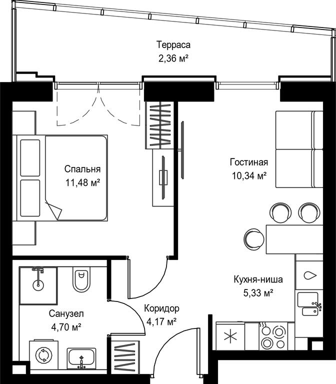 1-BD Apartment Sale, 38.38平方米 at Seliger City, Ilmenskiy Drive, 14к3, Moscow, Russia #2 1-BD Apartment Sale, 38.38平方米 at Seliger City, Ilmenskiy Drive, 14к3, Moscow, Russia #2