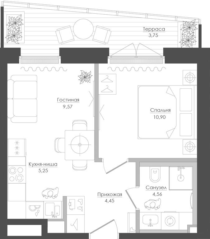 1-BD Apartment Sale, 39.62 sq. m. at Seliger City, Ilmenskiy Drive, 14к3, Moscow, Russia #1