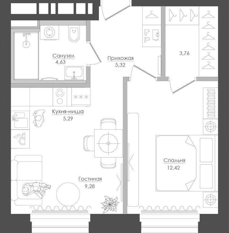 1-BD Apartment Sale, 42.78 sq. m. at Seliger City, Ilmenskiy Drive, 14к3, Moscow, Russia #1 1-BD Apartment Sale, 42.78 sq. m. at Seliger City, Ilmenskiy Drive, 14к3, Moscow, Russia #1