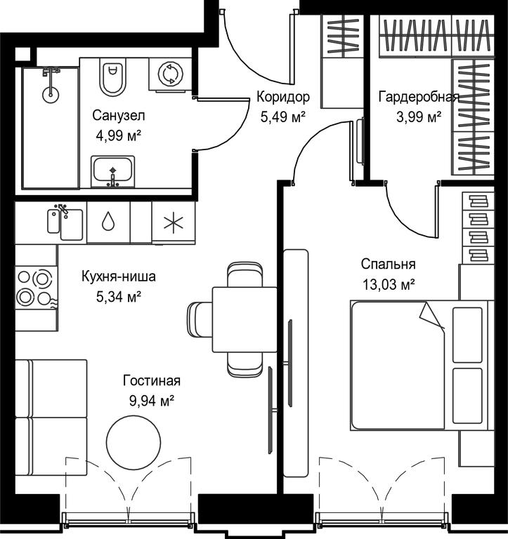 1-BD Apartment Sale, 42.78 sq. m. at Seliger City, Ilmenskiy Drive, 14к3, Moscow, Russia #2 1-BD Apartment Sale, 42.78 sq. m. at Seliger City, Ilmenskiy Drive, 14к3, Moscow, Russia #2