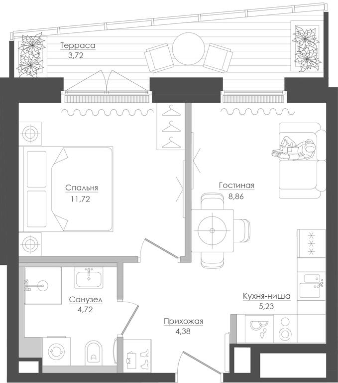 1-BD Apartment Sale, 39.9 sq. m. at Seliger City, Ilmenskiy Drive, 14к3, Moscow, Russia #1