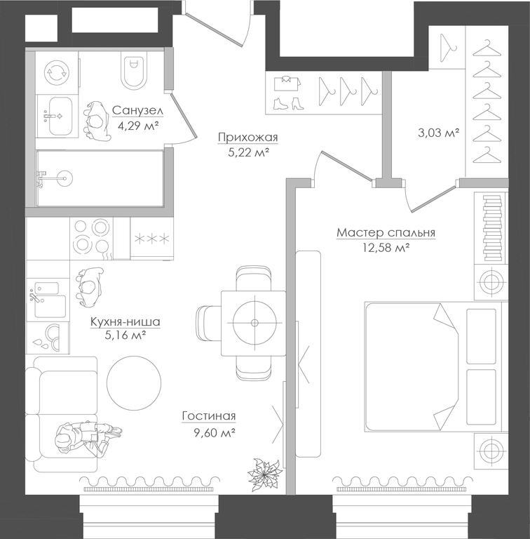 1-BD Apartment Sale, 42.55 sq. m. at Seliger City, Ilmenskiy Drive, 14к3, Moscow, Russia #1 1-BD Apartment Sale, 42.55 sq. m. at Seliger City, Ilmenskiy Drive, 14к3, Moscow, Russia #1