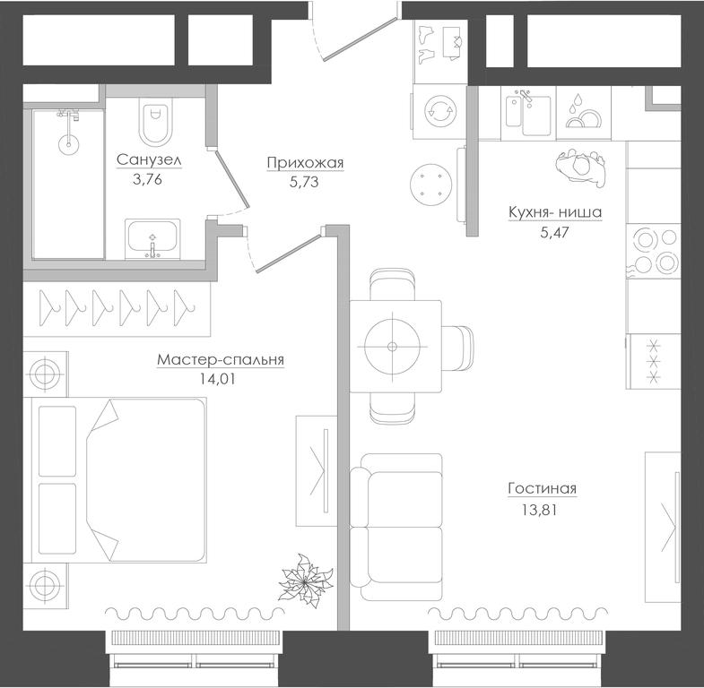 1-BD Apartment Sale, 43.8 sq. m. at Seliger City, Ilmenskiy Drive, 14к3, Moscow, Russia #1 1-BD Apartment Sale, 43.8 sq. m. at Seliger City, Ilmenskiy Drive, 14к3, Moscow, Russia #1