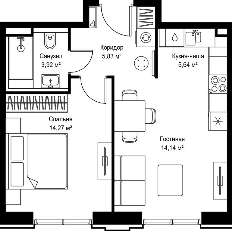 1-BD Apartment Sale, 43.8平方米 at Seliger City, Ilmenskiy Drive, 14к3, Moscow, Russia #2 1-BD Apartment Sale, 43.8平方米 at Seliger City, Ilmenskiy Drive, 14к3, Moscow, Russia #2