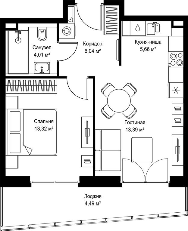 1-BD Apartment Sale, 46.91 sq. m. at Seliger City, Ilmenskiy Drive, 14к3, Moscow, Russia #2 1-BD Apartment Sale, 46.91 sq. m. at Seliger City, Ilmenskiy Drive, 14к3, Moscow, Russia #2
