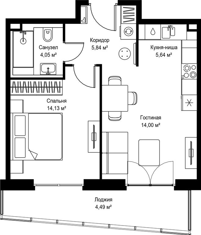 1-BD Apartment Sale, 48.15平方米 at Seliger City, Ilmenskiy Drive, 14к3, Moscow, Russia #2 1-BD Apartment Sale, 48.15平方米 at Seliger City, Ilmenskiy Drive, 14к3, Moscow, Russia #2