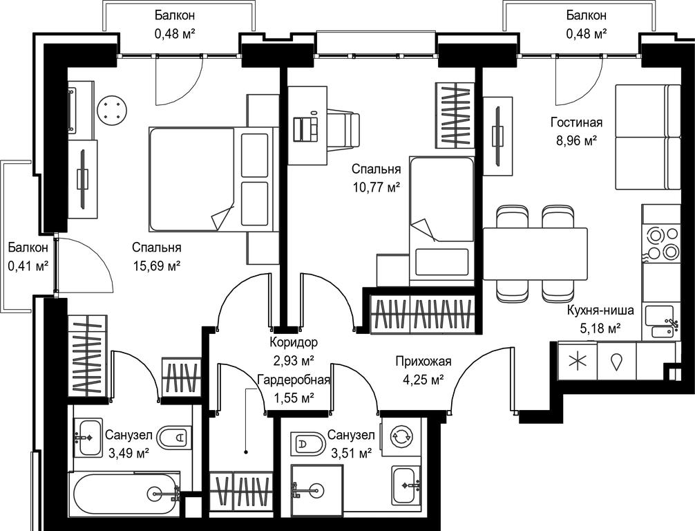 Продажа 2-комн. квартиры, 57,7 м² в ЖК «Селигер Сити», Ильменский проезд, 14к3, Москва, Россия #2