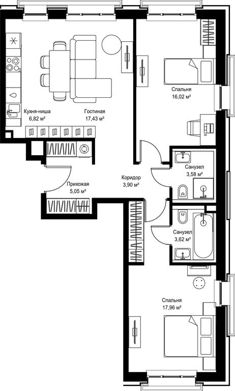 Продажа 2-комн. квартиры, 74,38 м² в ЖК «Селигер Сити», Ильменский проезд, 14к3, Москва, Россия #2 Продажа 2-комн. квартиры, 74,38 м² в ЖК «Селигер Сити», Ильменский проезд, 14к3, Москва, Россия #2