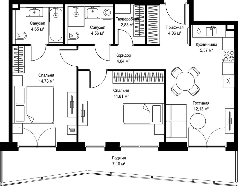 Продажа 2-комн. квартиры, 75,33 м² в ЖК «Селигер Сити», Ильменский проезд, 14к3, Москва, Россия #2 Продажа 2-комн. квартиры, 75,33 м² в ЖК «Селигер Сити», Ильменский проезд, 14к3, Москва, Россия #2