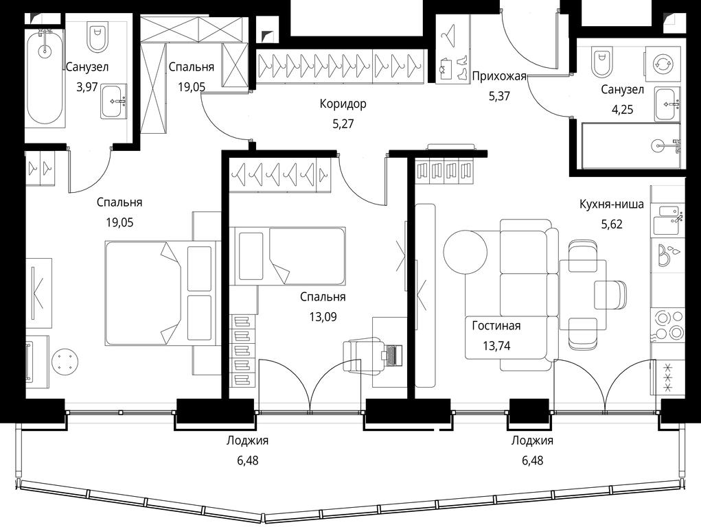 2-BD Apartment Sale, 79.37平方米 at Seliger City, Ilmenskiy Drive, 14к3, Moscow, Russia #1 2-BD Apartment Sale, 79.37平方米 at Seliger City, Ilmenskiy Drive, 14к3, Moscow, Russia #1
