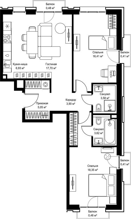Продажа 2-комн. квартиры, 77,32 м² в ЖК «Селигер Сити», Ильменский проезд, 14к3, Москва, Россия #2