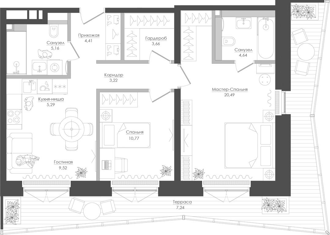 2-BD Apartment Sale, 76.11 sq. m. at Seliger City, Ilmenskiy Drive, 14к3, Moscow, Russia #1 2-BD Apartment Sale, 76.11 sq. m. at Seliger City, Ilmenskiy Drive, 14к3, Moscow, Russia #1