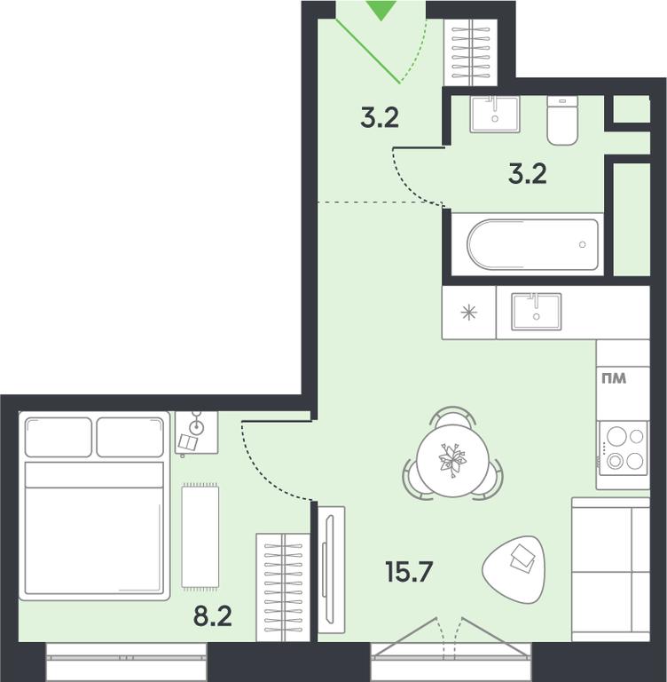 1-BD Apartment Sale, 30.3平方米 at balance, Ryazansky Avenue, Moscow, Russia #1 1-BD Apartment Sale, 30.3平方米 at balance, Ryazansky Avenue, Moscow, Russia #1