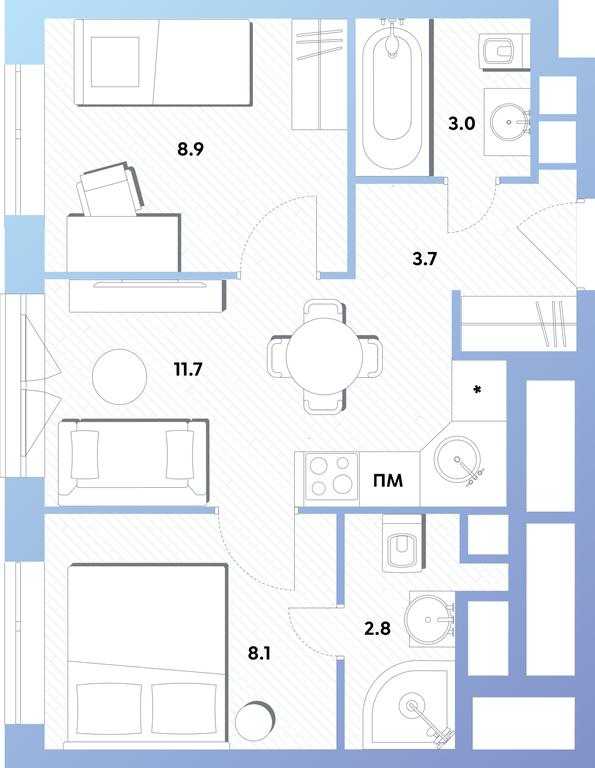 2-BD Apartment Sale, 38.2平方米 at balance, Ryazansky Avenue, Moscow, Russia #1 2-BD Apartment Sale, 38.2平方米 at balance, Ryazansky Avenue, Moscow, Russia #1