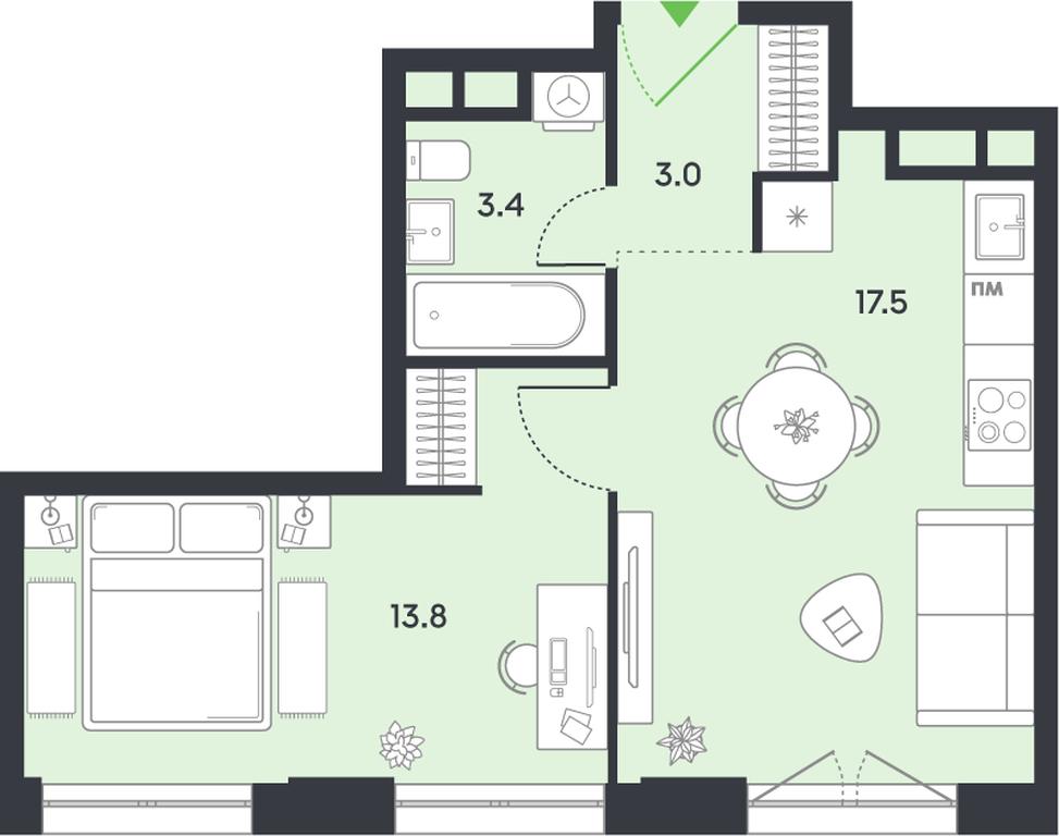 1-BD Apartment Sale, 37.7 sq. m. at balance, Ryazansky Avenue, Moscow, Russia #1 1-BD Apartment Sale, 37.7 sq. m. at balance, Ryazansky Avenue, Moscow, Russia #1