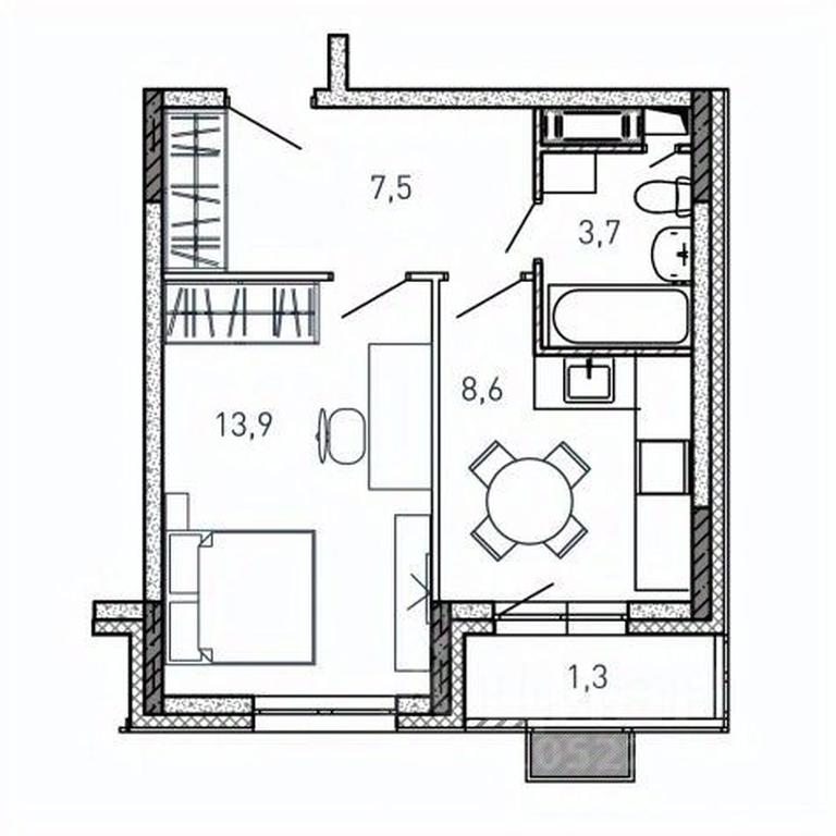 Apartment Sale, 35 sq. m. at Kvartal Svetly, ulitsa Tvardovskogo, Balashikha, Moscow Region, Russia #1