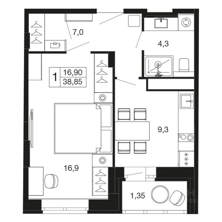 Apartment Sale, 38.85 sq. m. at Vremena goda, Proletarskaya ulitsa, Aprelevka, Naro-Fominskiy City District, Moscow Region, Russia #1 Apartment Sale, 38.85 sq. m. at Vremena goda, Proletarskaya ulitsa, Aprelevka, Naro-Fominskiy City District, Moscow Region, Russia #1