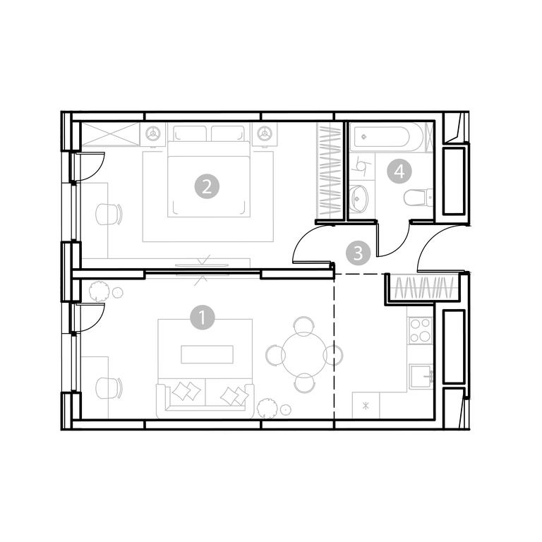 1-BD Apartment Sale, 50.11平方米 at EvoPark Izmaylovo, Elektrodnaya Street, Moscow, Russia #1