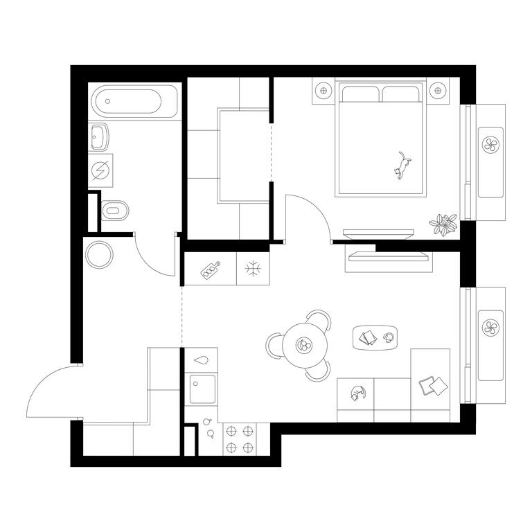 1-BD Apartment Sale, 42 sq. m. at Altufevskoe 53, Алтуфьевское шоссе, 53с11, Москва, Россия #1