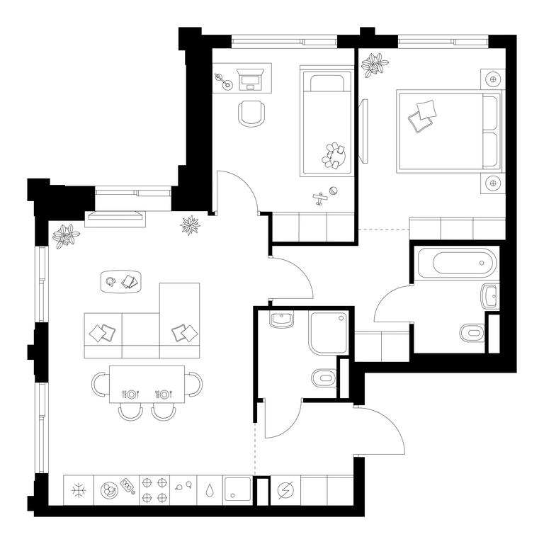 2-BD Apartment Sale, 59.8 sq. m. at Altufevskoe 53, Алтуфьевское шоссе, 53с11, Москва, Россия #1