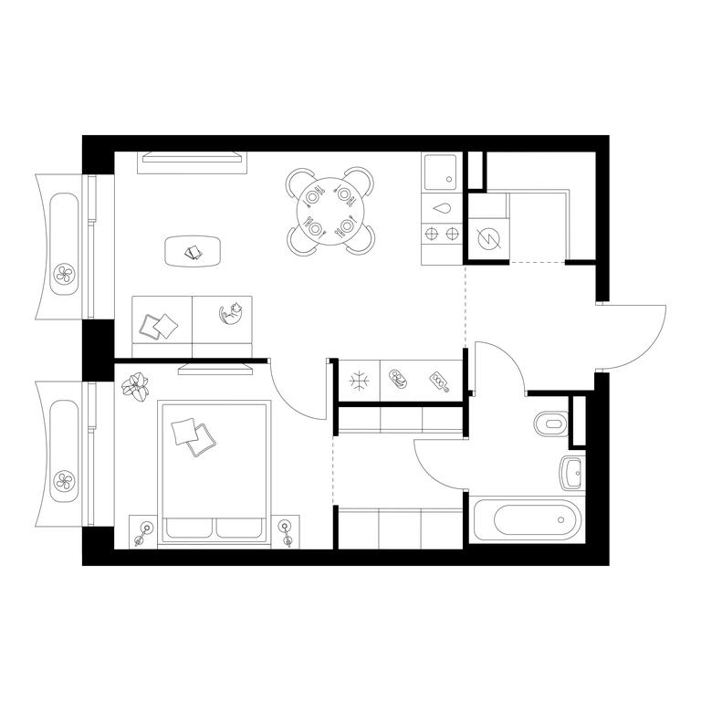 1-BD Apartment Sale, 38.1 sq. m. at Altufevskoe 53, Алтуфьевское шоссе, 53с11, Москва, Россия #1 1-BD Apartment Sale, 38.1 sq. m. at Altufevskoe 53, Алтуфьевское шоссе, 53с11, Москва, Россия #1