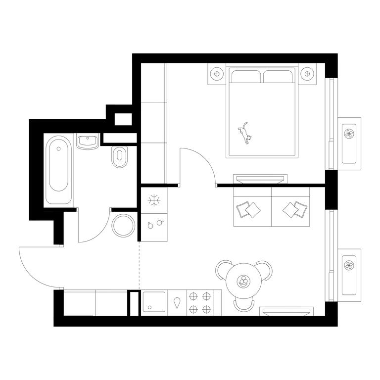 1-BD Apartment Sale, 31.2 sq. m. at Altufevskoe 53, Алтуфьевское шоссе, 53с11, Москва, Россия #1