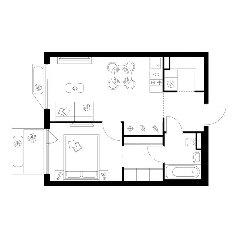 1-BD Apartment Sale, 39.6 sq. m. at Altufevskoe 53, Алтуфьевское шоссе, 53с11, Москва, Россия #1 1-BD Apartment Sale, 39.6 sq. m. at Altufevskoe 53, Алтуфьевское шоссе, 53с11, Москва, Россия #1