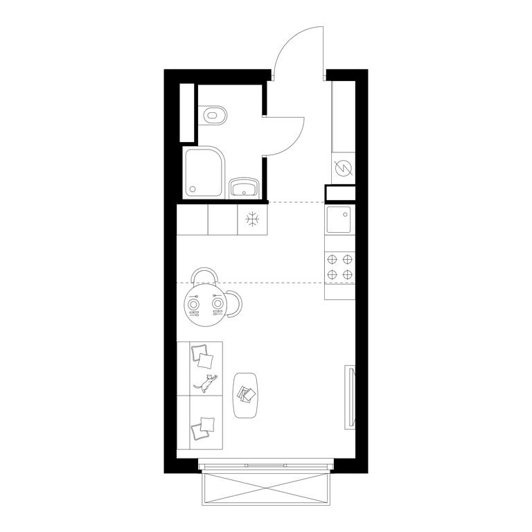 Apartment Sale, 22.6 sq. m. at Irtyshskiy Kvartal, 2nd Irtyshsky Drive, Moscow, Russia #1