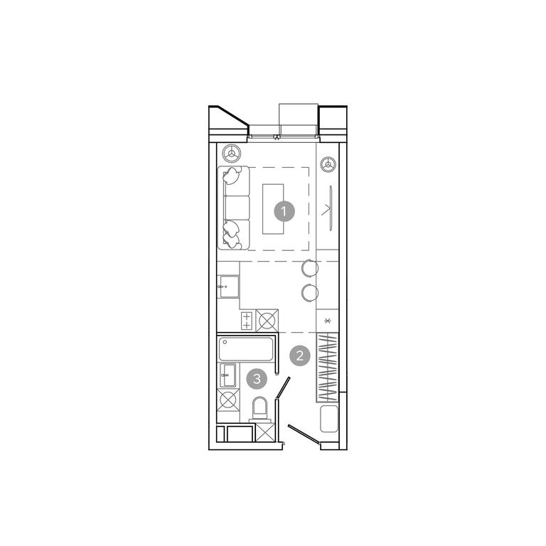 Apartment Sale, 23.7平方米 at UNO.Sokolinaya Gora, 8th Sokolinoy Gory Street, 26, Moscow, Russia #1